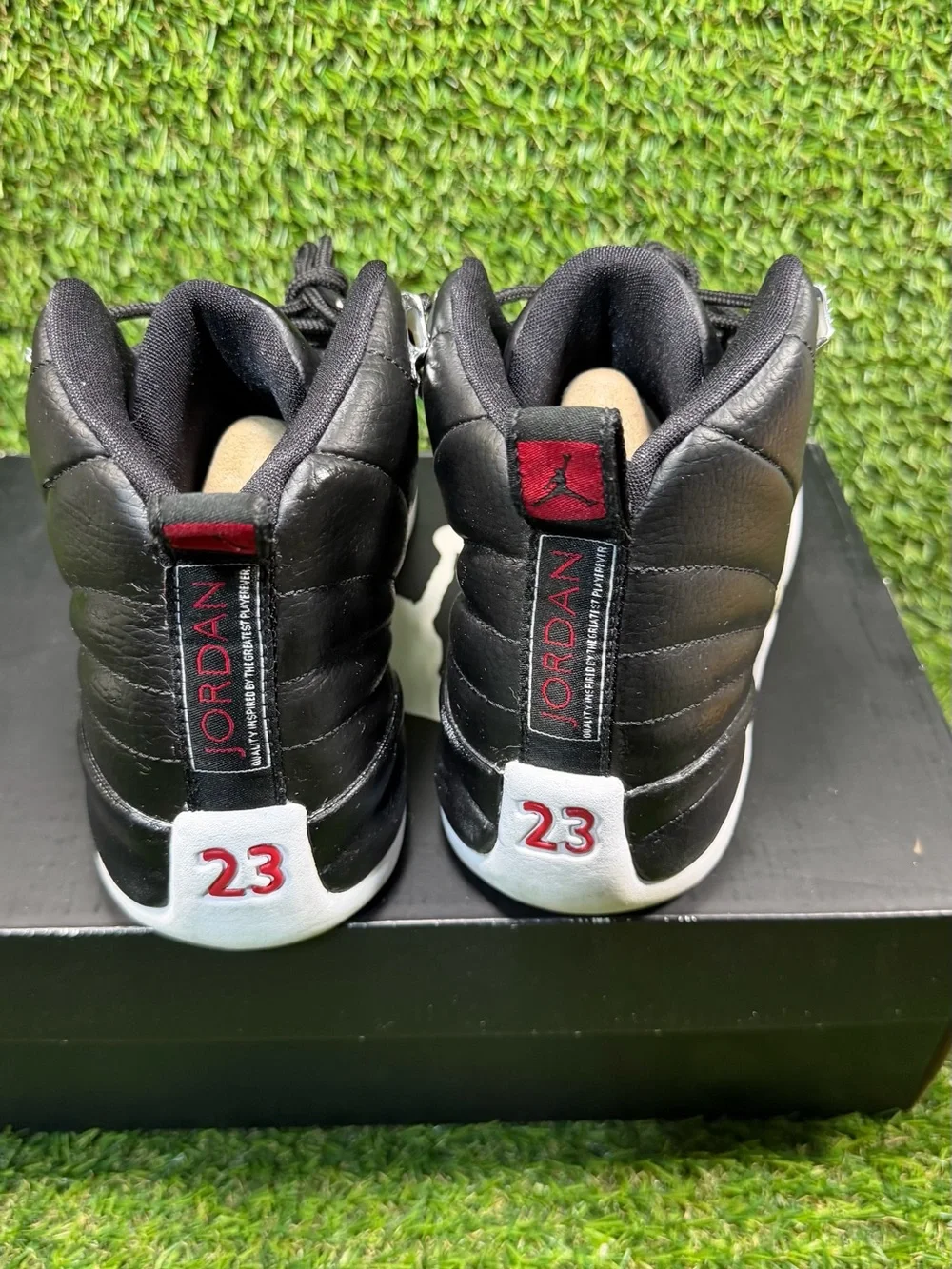 Nike Air Jordan 12 Retro Playoff GS 2012 Size 5Y 153265-001 Black White W/Box